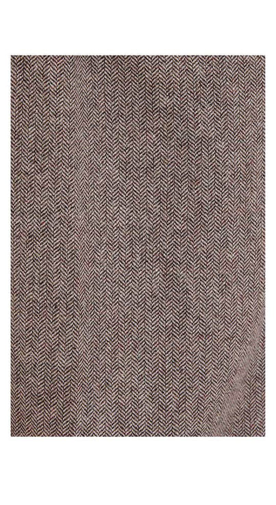 Brown High Waisted Wide Leg Herringbone Wool Trousers - 1930s & 40s style | Weekend Doll