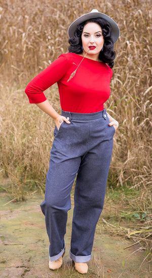 Monroe Trousers in Denim