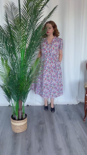 Katherine Shirt Dress in Purple Hydrangea