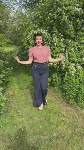 Half Sleeve Classic Blouse in Rose, Made in Sustainable Viscose Crepe | 1940s Style | Weekend Doll