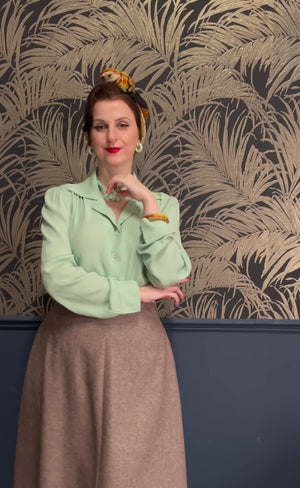 Gene Long Sleeve Blouse in Mint
