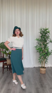 Half Sleeve Classic Blouse in Ivory, Made in Sustainable Viscose Crepe | 1940s Style | Weekend Doll