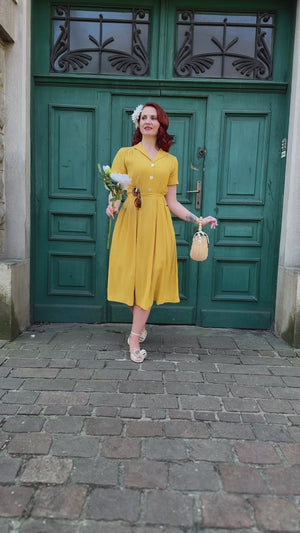 Katherine Shirt Dress in Mustard