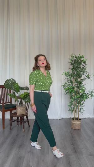 Dorothy Tapered Trousers in Bottle Green