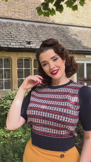 Joan Fair Isle Sweater in Navy