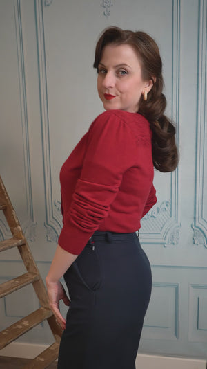 Carla Cardigan in Raspberry Red