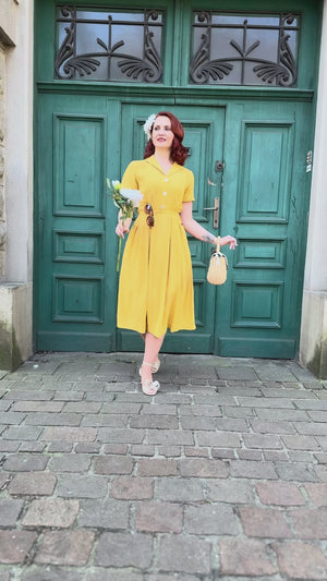 Katherine Shirt Dress in Mustard