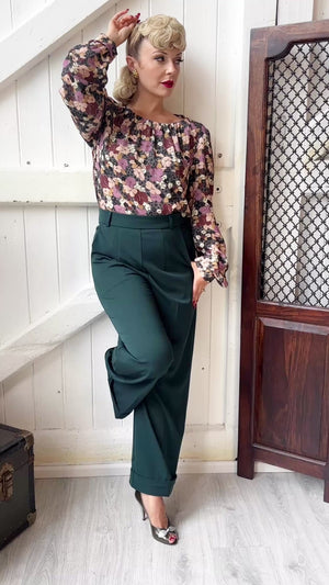 Lauren Blouse in Grey Floral