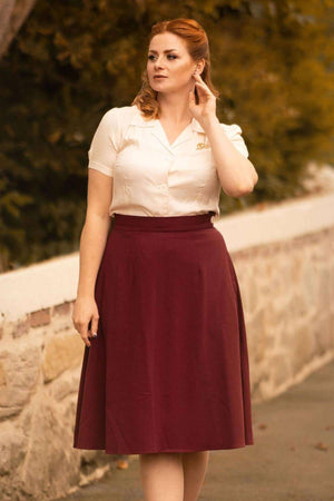 Classic 40s style Rose Short Sleeve Blouse | Vintage Inspired | Weekend Doll 