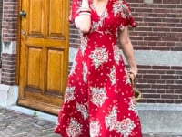 Betty Tea Dress in Red Floral