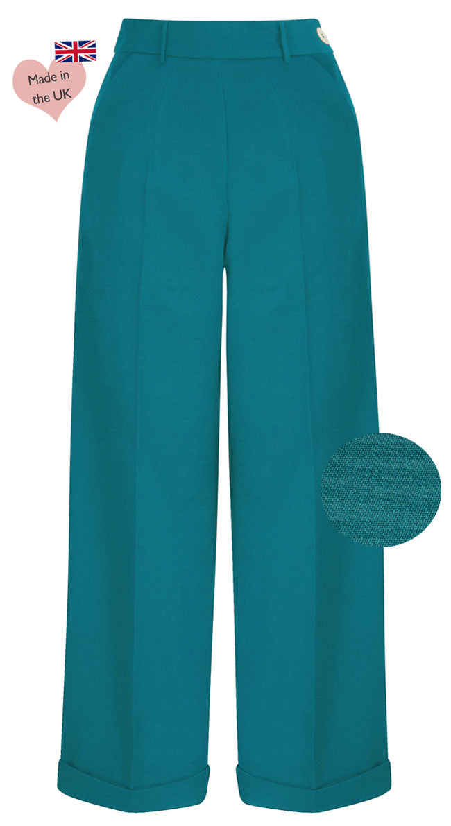 https://www.weekenddoll.co.uk/cdn/shop/products/1930s-and-40s-Classic-High-Waisted-Wide-Leg-Trousers-In-Teal_W_650x.jpg?v=1691147188