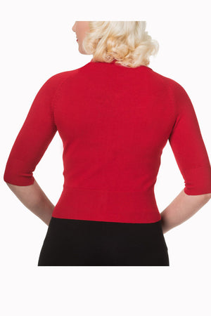 Suzy Cropped Dark Red Cardigan - Weekend Doll