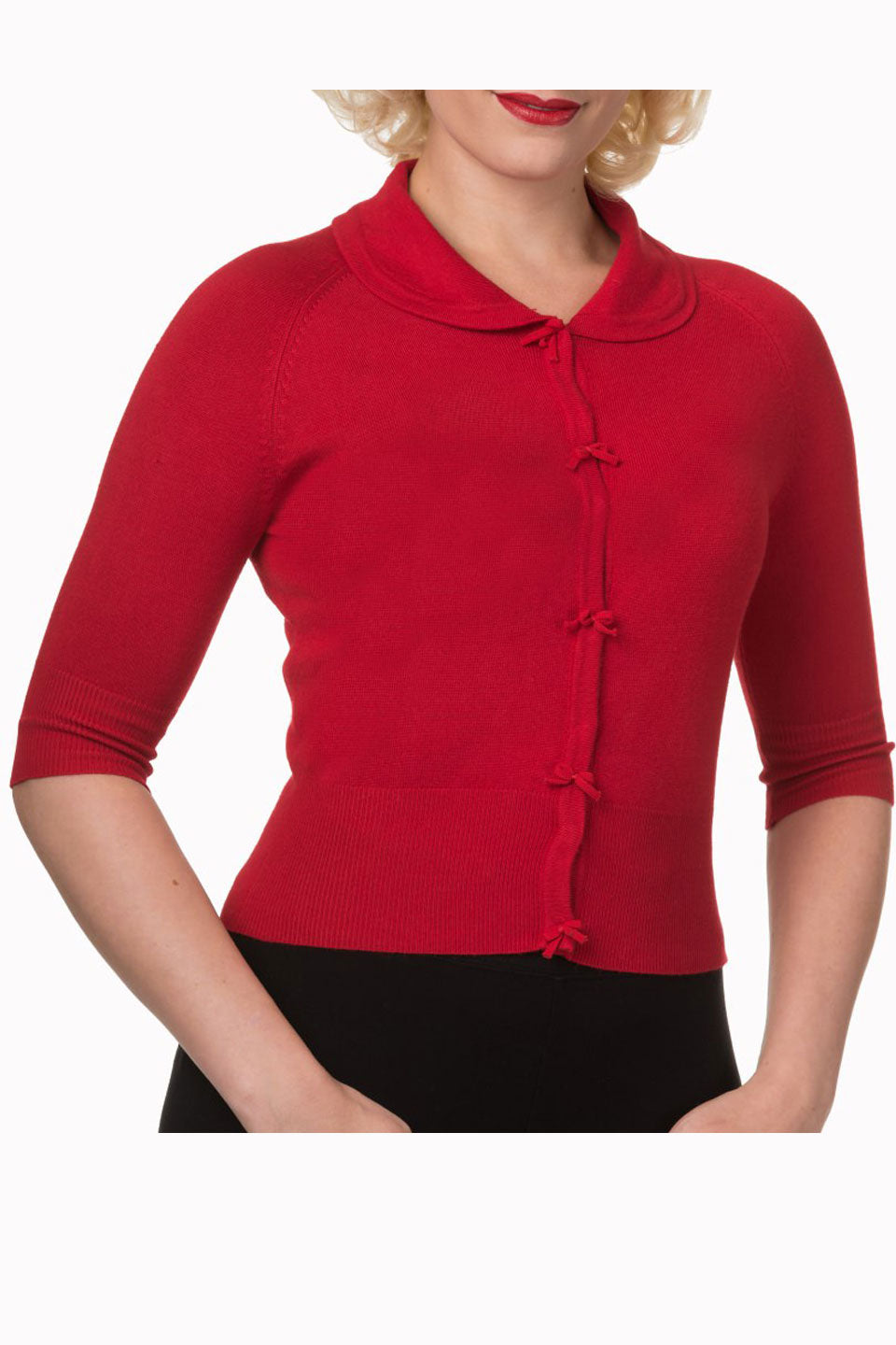 Short red cardigan sale