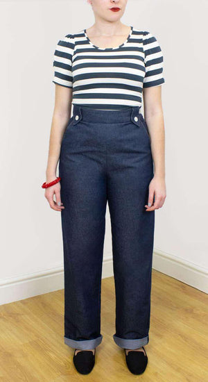 Vintage 1950s Style Monroe Denim Trousers  | 1930, 40s and  50s style | Weekend Doll
