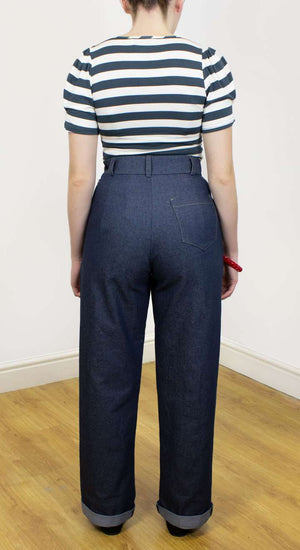 Vintage 1950s Style Monroe Denim Trousers  | 1930, 40s and  50s style | Weekend Doll