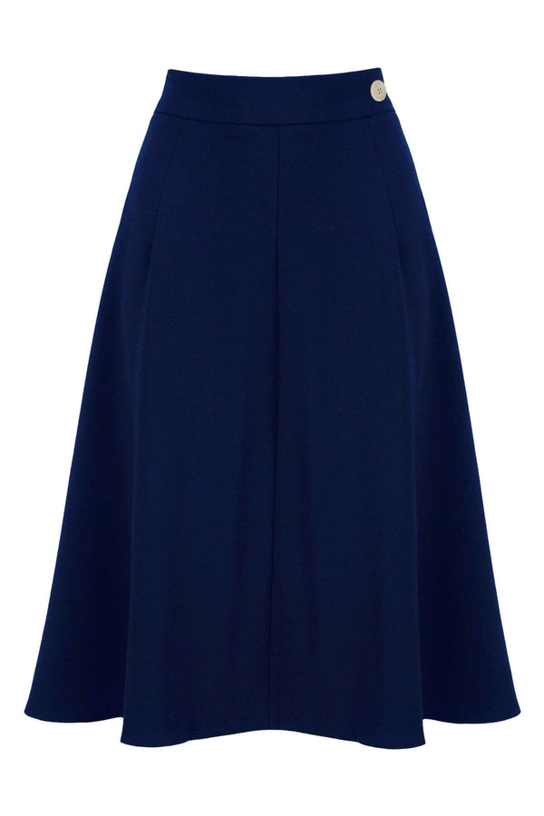 Navy blue a line skirt knee length cheap