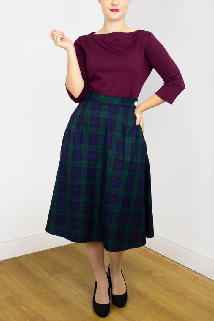 Knee Length Vintage Tartan Skirts Vintage Jones New York Tartan