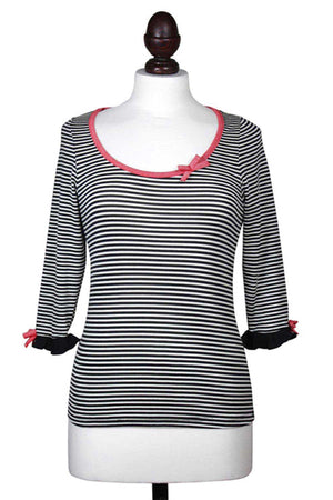 Black and White Striped Jersey Top - Weekend Doll