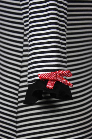 Black and White Striped Jersey Top - Weekend Doll