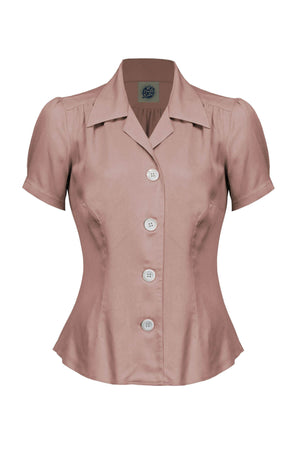 Classic 40s style Rose Short Sleeve Blouse | Vintage Inspired | Weekend Doll 