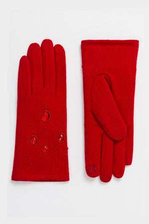 Piper Embellished Wool Gloves In Black