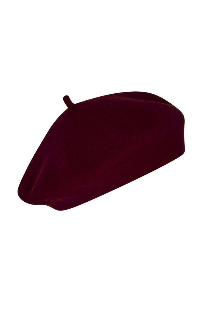 Burgundy 100% pure wool french chic beret hat | 1930s & 40s style | Weekend Doll 