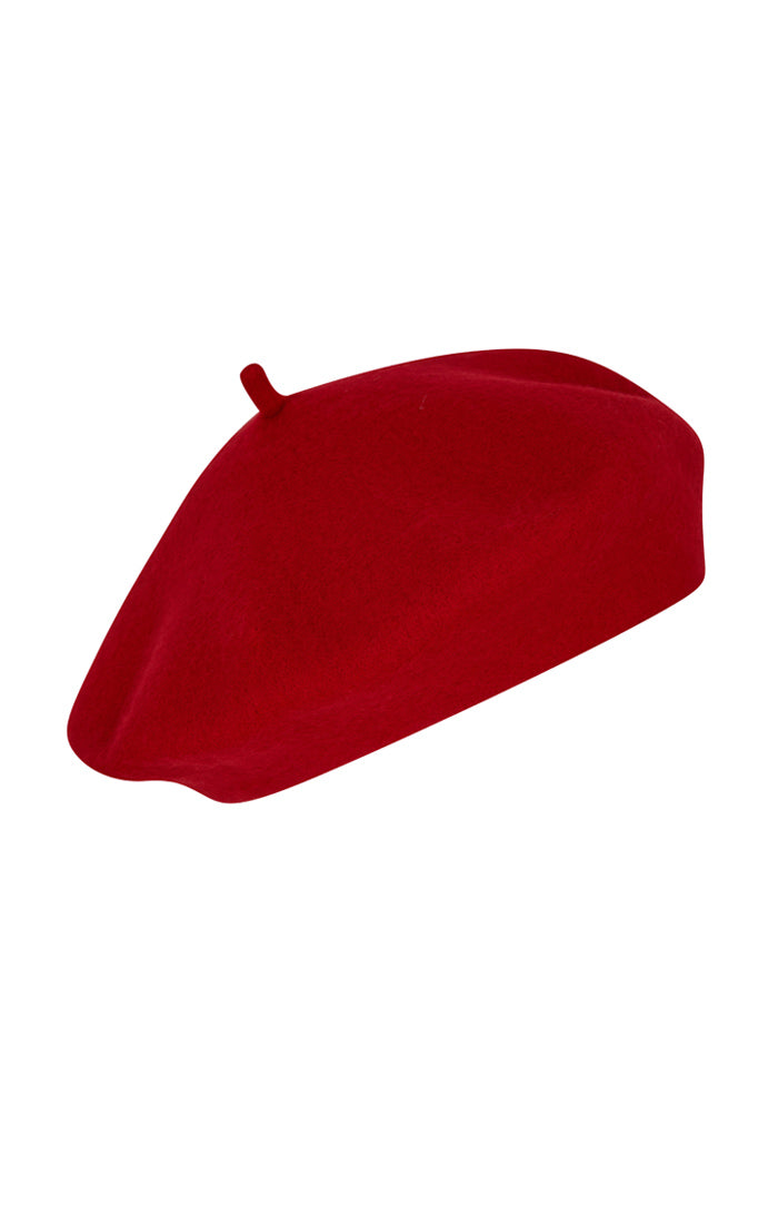 Red shop beret hat