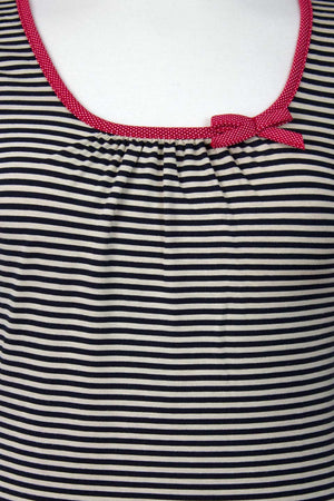 Black And Beige Striped Long Sleeve Sailor Top - Weekend Doll